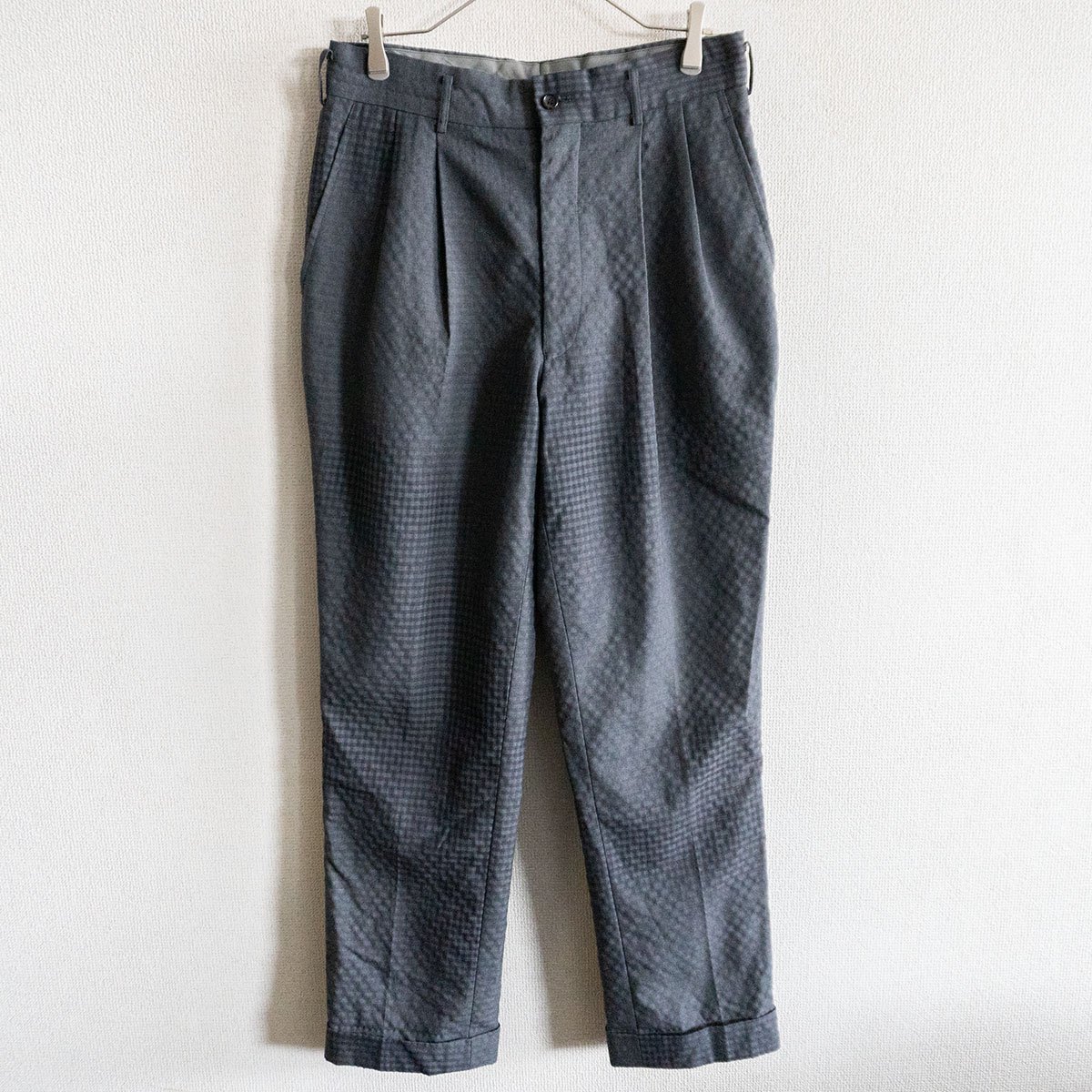 【AD1998/アーカイブ】COMME des GARCONS HOMME【90s フェード チェックプリント スラックスパンツ】M コムデギャルソンオム s2606015｜OLD BOY SHOP 18,722円