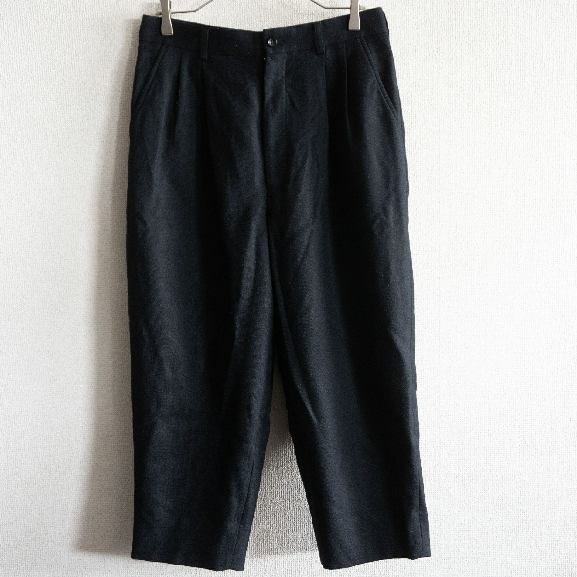 【AD2021】COMME des GARCONS HOMME【ウール スラックスパンツ】XS ブラック コムデギャルソン オム 25040406｜OLD BOY SHOP 13,552円