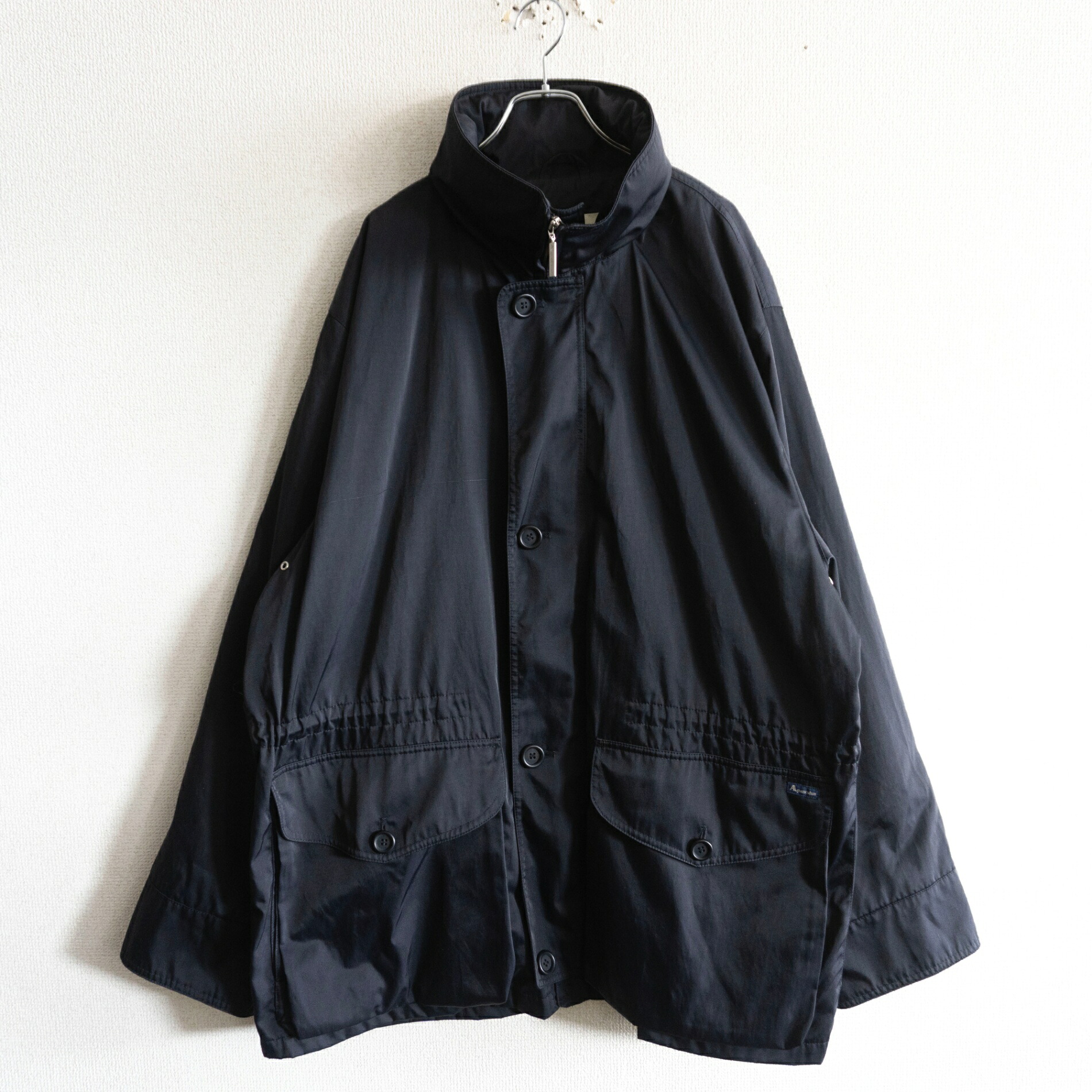 【美品】AQUASCUTUM【スタンドカラー ジャケット】XL アクアスキュータム ブラック イタリア製 26060906｜OLD BOY SHOP 8,591円