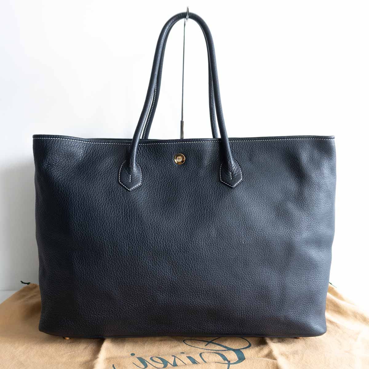 【極美品】CISEI【LINDOS TOTE】ネイビー レザー トートバッグ トープ シセイ 26070140｜OLD BOY SHOP