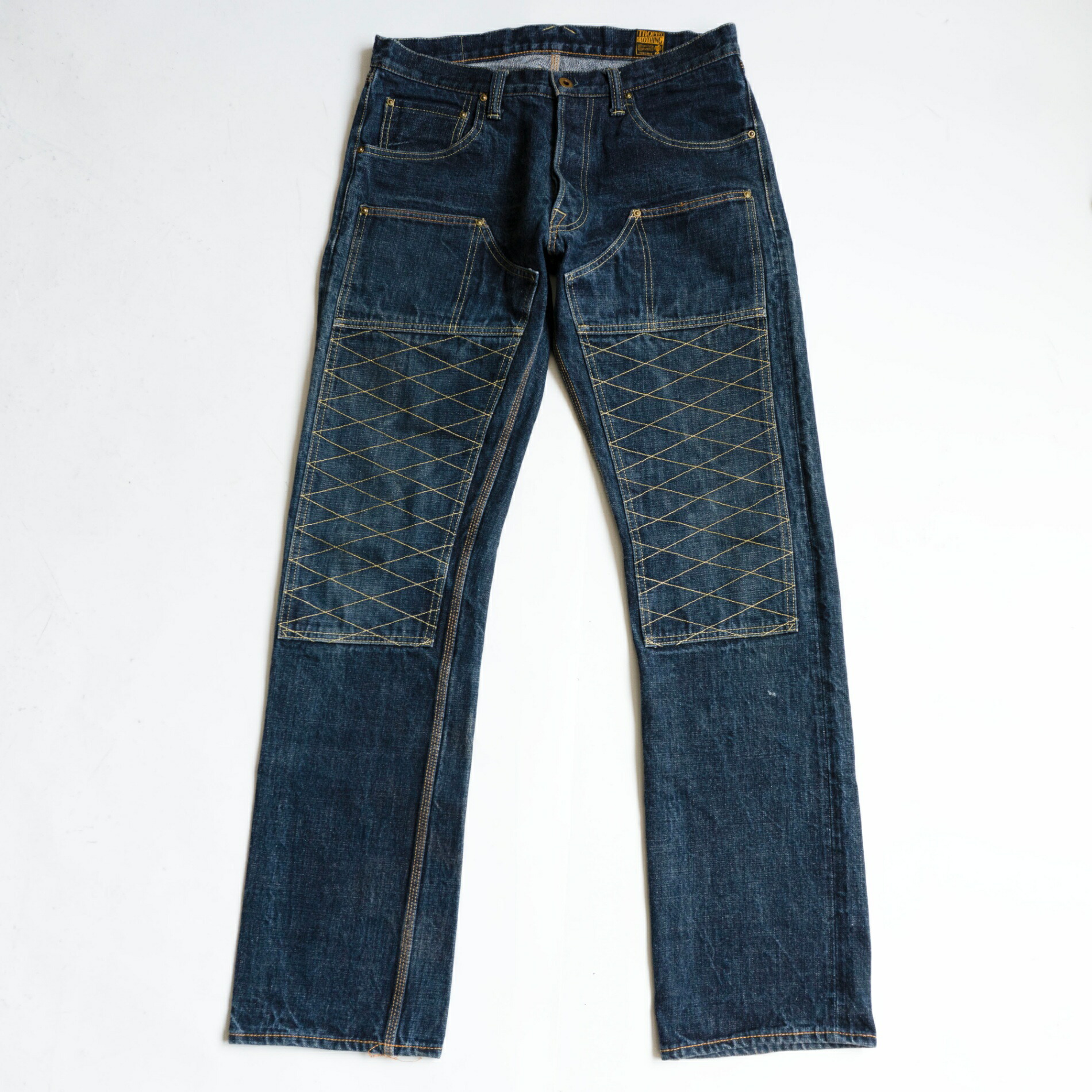 【人気モデル】trophy clothing【ダブルニー デニム パンツ】34 インディゴ トロフィークロージング 26070253|OLD BOY SHOP