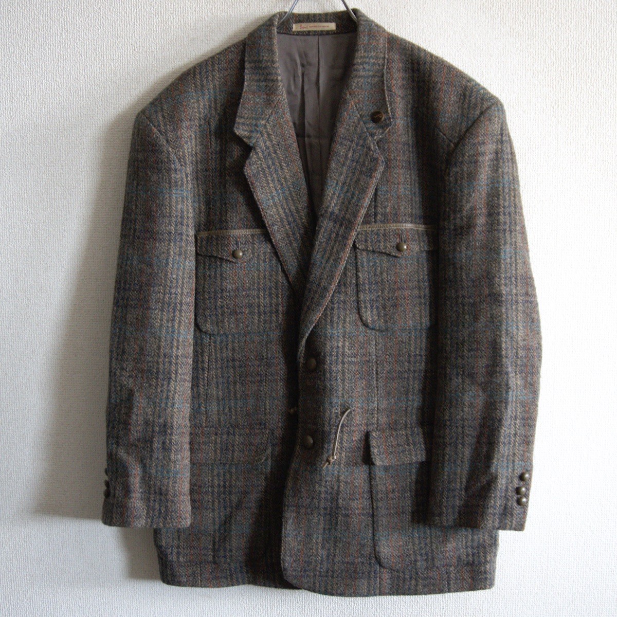 【美品】PAPAS 【&times; Harris Tweed ツイード 2B テーラード ジャケット】L パパス ハリスツイード 26070403｜OLD BOY SHOP
