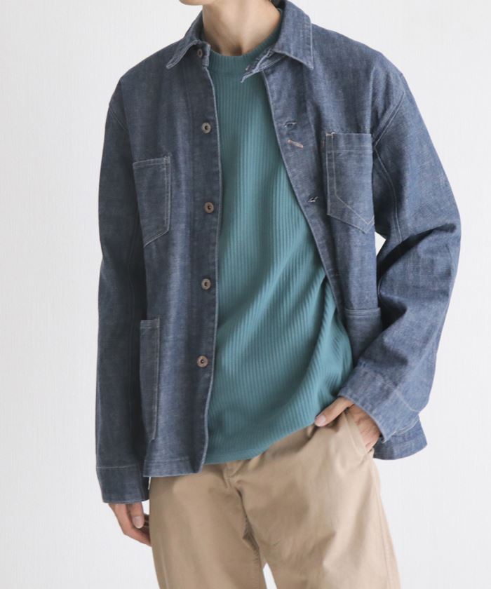 定番のお歳暮 冬ギフト コート ジャケット カバーオール デニム ジャケット グリーンボウル デニムジャケット 主婦 ママ 大学生 学生 通学 通勤 シンプル アウター ネイビー かっこいい おしゃれ かわいい オーバーサイズ カジュアル ワークジャケット ワーク 春 秋