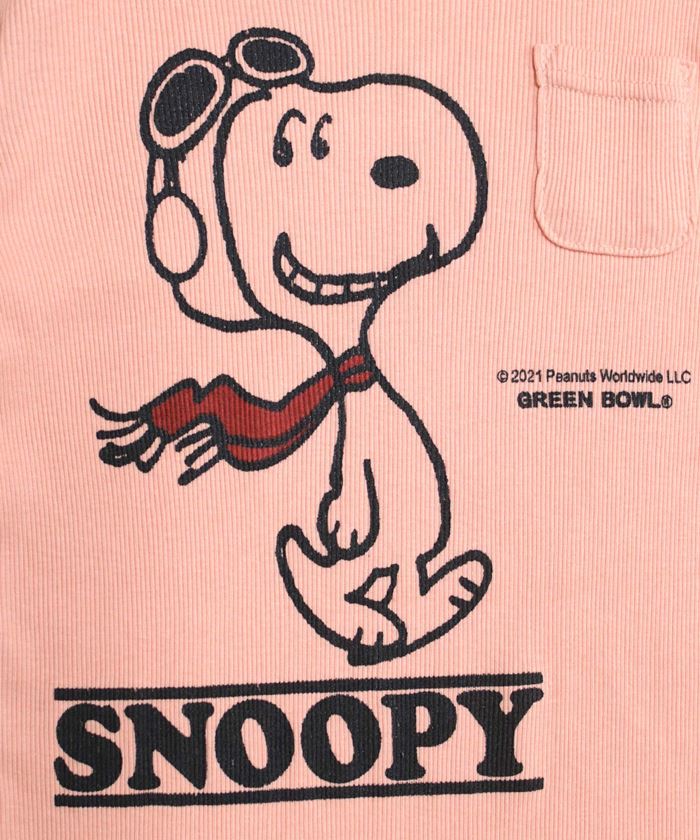 楽天市場 スヌーピー ロング Tシャツ 長袖 秋物 Snoopy ロンｔpeanuts 可愛い 着やすい コーデ 大人向け 綿100 コットン レディース メール便対応 キャラクター かわいい ポケット Green Bowl