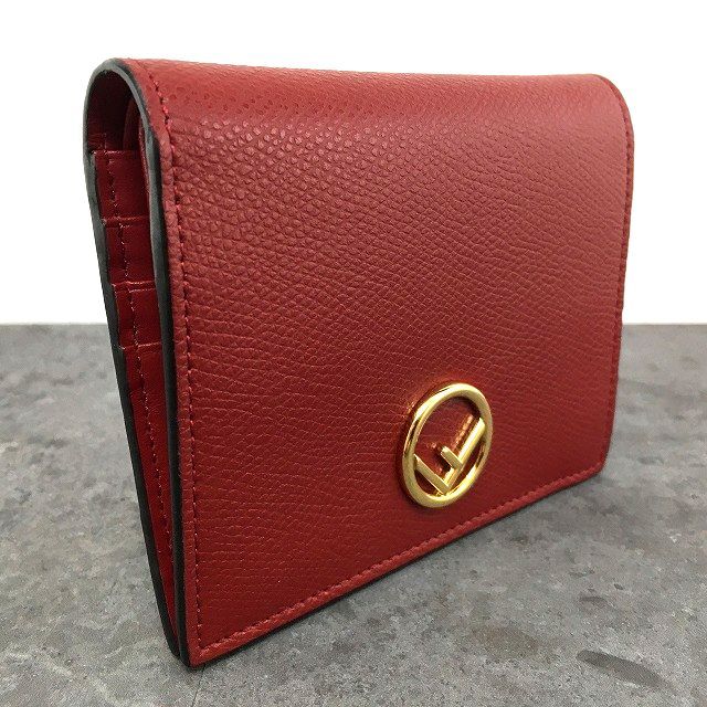 【中古】 送料込み！ 極美品 FENDI 二つ折り財布 8M0387 エフイズフェンディ レッド コンパクト財布 赤 20