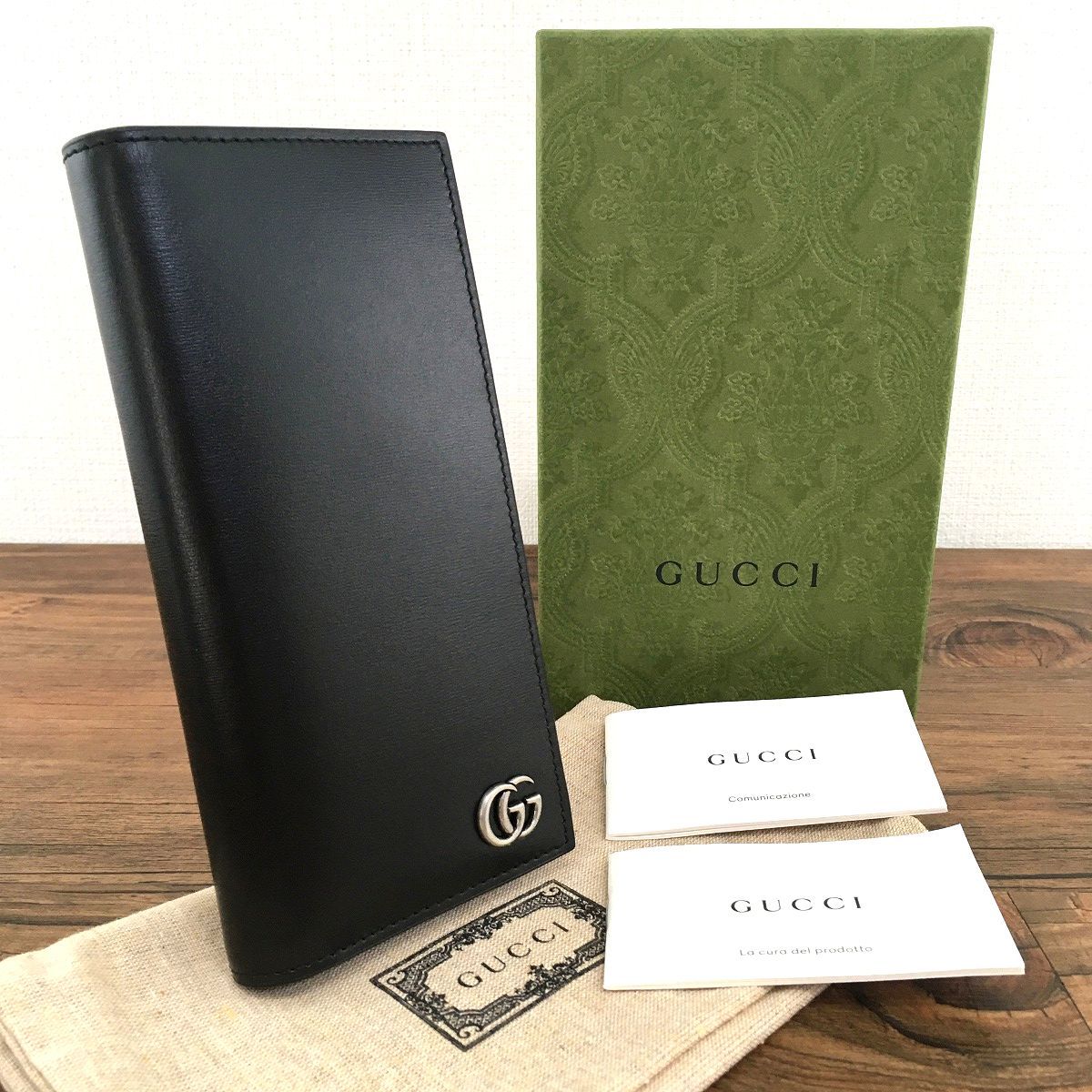 楽天市場】未使用 グッチ 658634 GGマーモント レザー バンブー