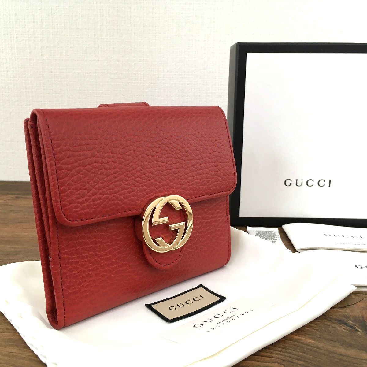 楽天市場】【中古】 送料込み！ 未使用品 GUCCI コンパクトウォレット  