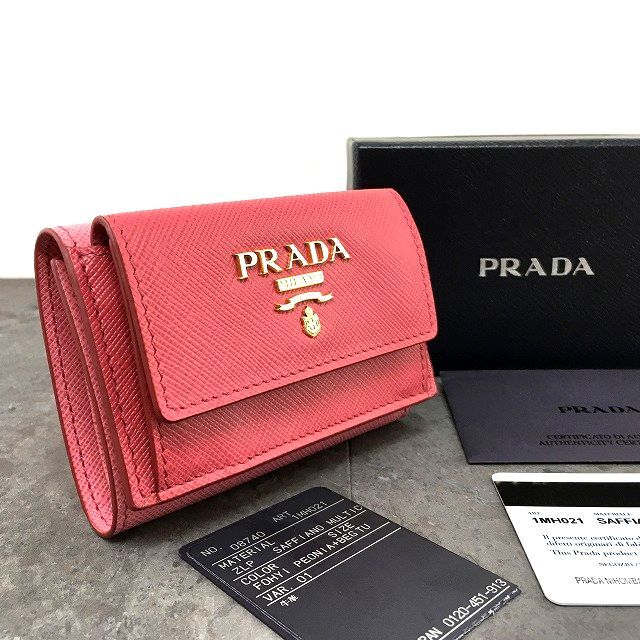楽天市場】PRADA プラダ 小銭入れ付き3つ折り財布メタルロゴ 三