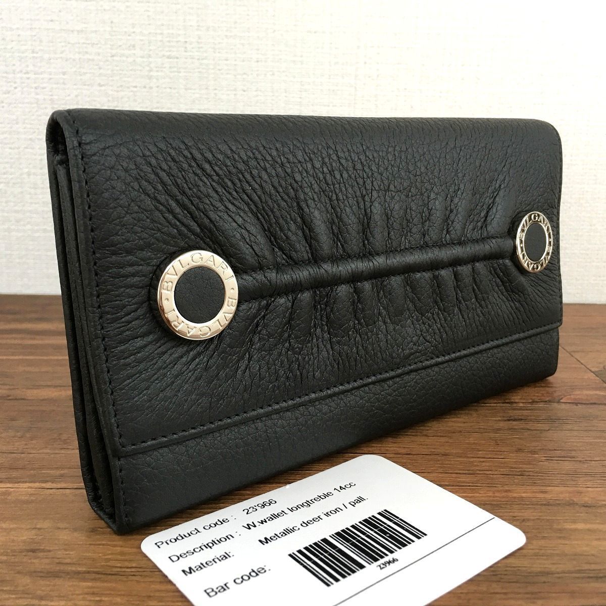 【中古】貨物輸送込み！ 極美品 BVLGARI 長紙入れ 黒いこと 子ヒツジ人はだ ブルガリブルガリ ロングウォレット メンズ レディース 312