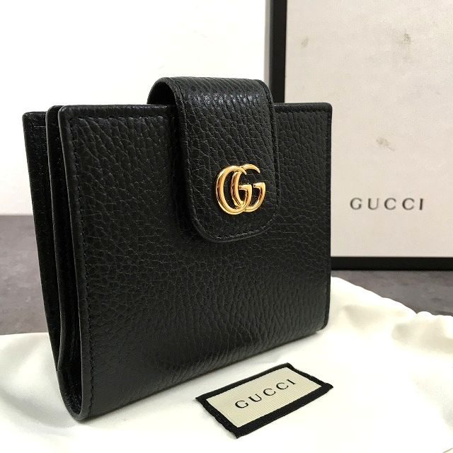 送料込み！ 未使用品 GUCCI コンパクトウォレット 黒 プチマーモント 81