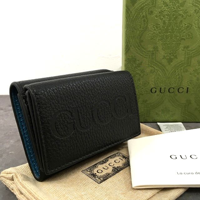楽天市場】グッチ GUCCI エンボスロゴ ミニウォレット 三つ折り財布