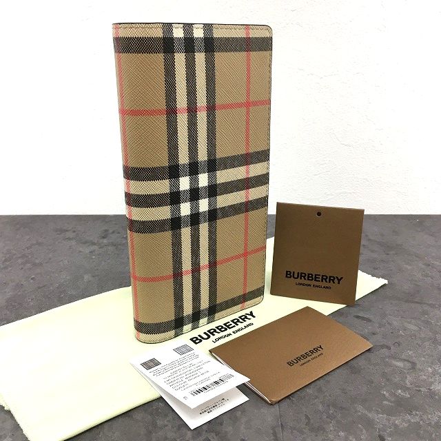 【中古】 送料込み！ 極美品 BURBERRY 長財布 ベージュ ノバチェック メンズ 縦型 バーバリーチェック 326｜S2Company