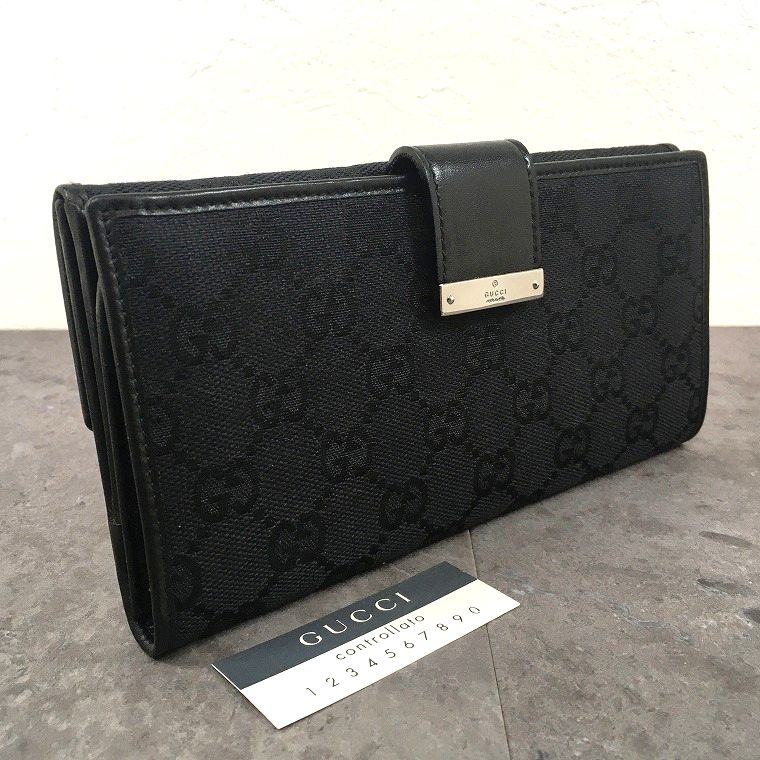 【中古】 貨物輸送込み！ 未当てはめる品 GUCCI 長紙入れ 74210 黒いこと 621