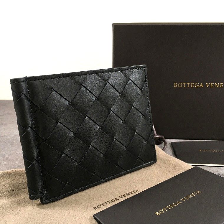 【中古】 送料込み！ 極美品 BOTTEGAVENETA マネークリップ 総イントレチャート ブラック マキシイントレ 52｜S2Company