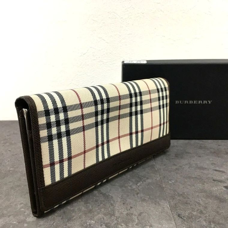 楽天市場】【財布】BURBERRY バーバリー ノバチェック柄 2つ折 長財布