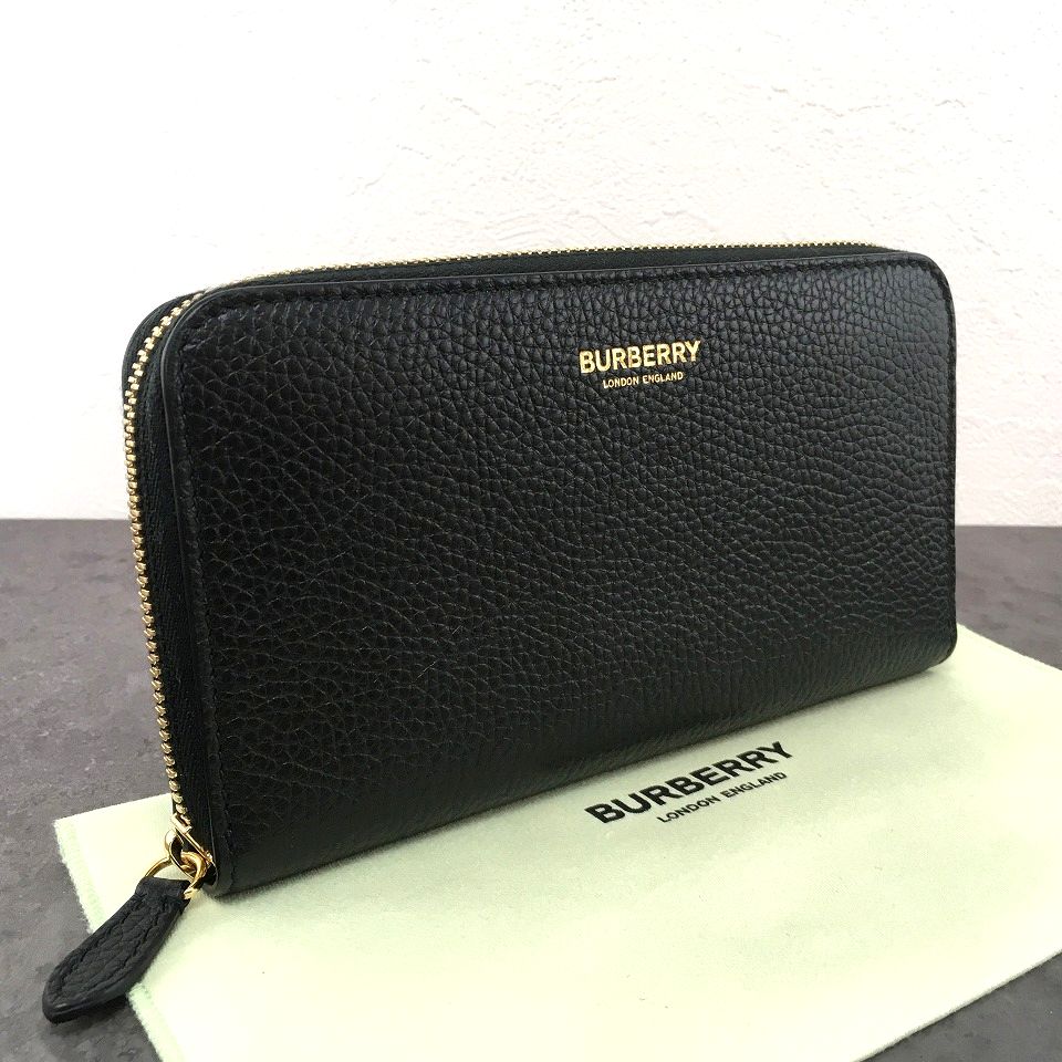 【中古】 貨物輸送込み！ 極美品 BURBERRY ジップウォレット 黒いこと 608