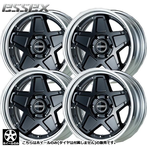 ハイエース【4本セット】送料無料 在庫あり 即納 ホイール単品 CRS ESSEX エセックス ENCS-18 18インチ 8.0J +38 6H139.7 セミグロスブラック ※タイヤは付属しません。｜オールドギア店