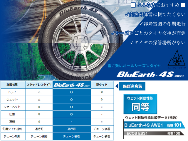 国産オールシーズンタイヤ単品 175 65R15 YOKOHAMA ヨコハマ 4S