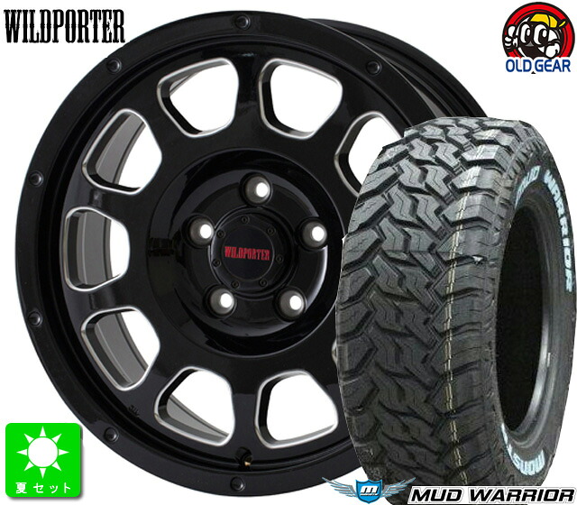 LT215/70R16 107/105Qモンスタタイヤ マッドウォーリア ホワイトレター新品 サマータイヤ ホイール4本セットWILDPORTER CRSTEN16インチ 7.0J 5H114.3ブラックサイドミーリング taiya｜オールドギア店