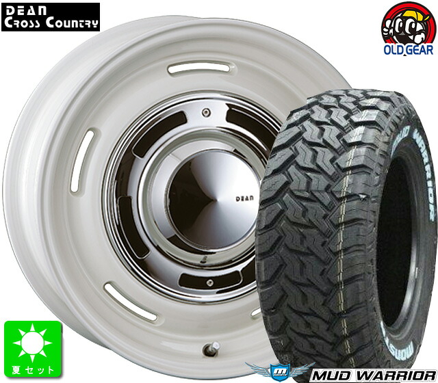 LT215/70R16 107/105Q モンスタタイヤ マッドウォーリア ホワイトレター 新品 サマータイヤ ホイール4本セット クリムソン DEAN クロスカントリー 16インチ 6.5J 5H114.3 マーガレットホワイト taiya