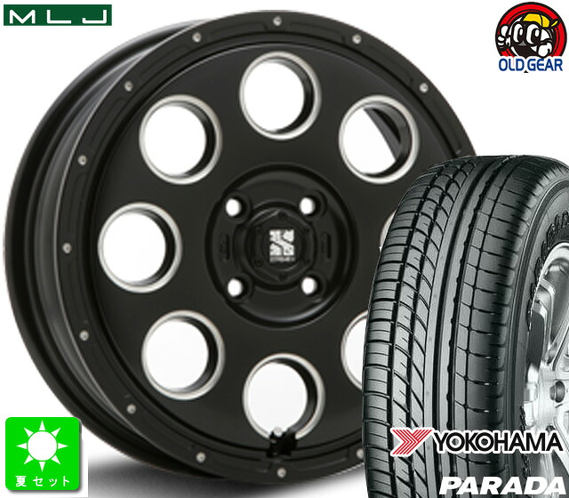 165/55R14C 95/93N ヨコハマ パラダ PARADA PA-03 新品 サマータイヤ ホイール4本セット MLJ XTREME-J KK03 14インチ 4.5J 4H100 BP taiya