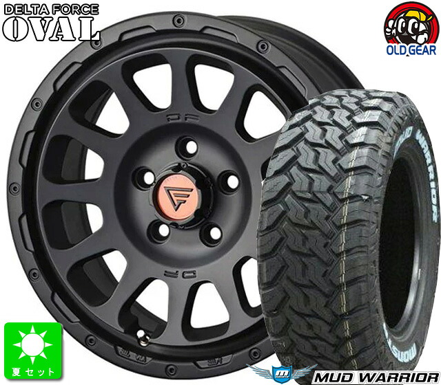 LT215/70R16 107/105Qモンスタタイヤ マッドウォーリア ホワイトレター新品 サマータイヤ ホイール4本セットデルタフォース DELTA FORCE OVAL16インチ 7.0J 5H114.3マットブラック taiya|オールドギア店