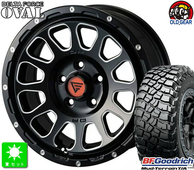 LT235/70R16 110/107Q LRD RBLBF Goodrich Mud-Terrain T/A KM3新品 サマータイヤ ホイール4本セットデルタフォース DELTA FORCE OVAL16インチ 7.0J 5H114.3ブラックマシニング taiya|オールドギア店