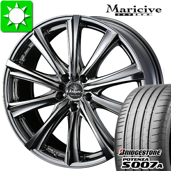 235/45R18 ブリヂストン ポテンザ S007A 新品サマータイヤ ホイール 4本セット ウエッズ クレンツェ マリシーブ 309EVO バランス調整済み taiya｜オールドギア店