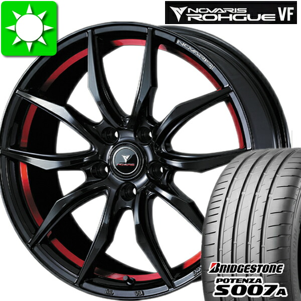 205/50R17 ブリヂストン ポテンザ S007A 新品サマータイヤ ホイール 4本セット ウエッズ ノヴァリス ローグ VF バランス調整済み taiya|オールドギア店