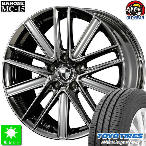 225/45R18 トーヨー ナノエナジー3+ 新品 サマータイヤ ホイール4本セット ファブレス ヴァローネ MC-15 18インチ 8.0J 5H114.3 ブラックメタルコート taiya