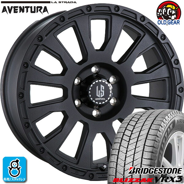 【2022~2023年製】215/60R17 96Qブリヂストン ブリザック VRX3新品 スタッドレスタイヤ ホイール4本セットアヴェンチュラ17インチ 6.5J 6H139.7リンクルブラック taiya|オールドギア店