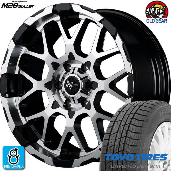 【2023～2024年製】215/60R17 96Q トーヨー ウィンタートランパス TX 新品 スタッドレスタイヤ ホイール4本セット NITRO POWER M28 BULLET 17インチ 6.5J 6H139.7 ブラック/ ミラーカット 組込み済 バランス調整済 taiya