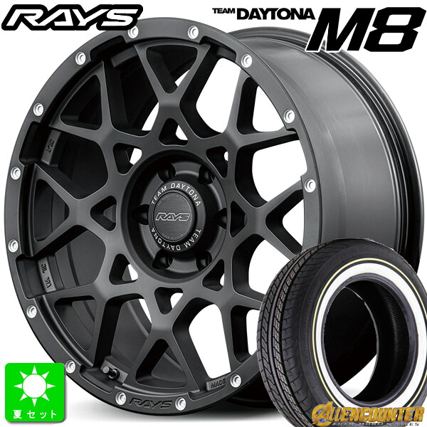 215/65R16C 109/107Tオーレンカウンター クラシックオーバル ホワイトリボン新品 サマータイヤ ホイール4本セットレイズ チームデイトナ M8RAYS Team DAYTONA M816インチ 6.5J 6H139.7N2組込み済 バランス調整済 taiya｜オールドギア店