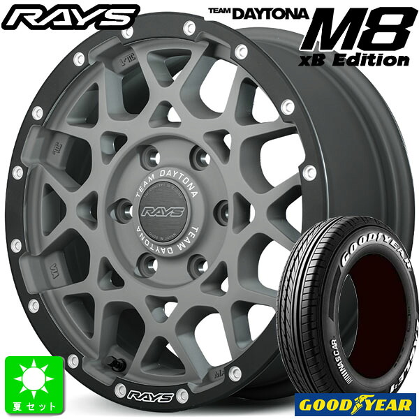 215/65R16C 109/107 グッドイヤー ナスカー ホワイトレター 新品 サマータイヤ ホイール4本セット レイズ チームデイトナ M8 xB エディション RAYS DAYTONA M8 xB Edition 16インチ 6.5J 6H139.7 G4L 組込み済 バランス調整済