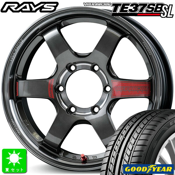 225/45R18 グッドイヤー EAGLE LS EXE 新品 サマータイヤ ホイール4本セット レイズ ボルクレーシング RAYS VOLK RACING TE37SB SL 18インチ 8.0J 6H139.7 プレスドグラファイト 組込み済 バランス調整済