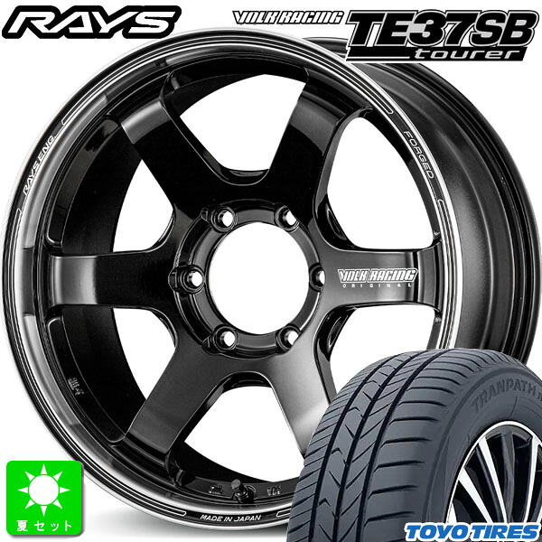 225/45R18 トーヨー トランパス mp7 新品 サマータイヤ ホイール4本セット レイズ ボルクレーシング RAYS VOLK RACING TE37SB tourer 18インチ 8.0J 6H139.7 ブラック/リムDC 組込み済 バランス調整済