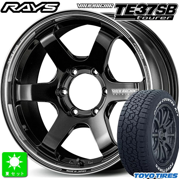 215/60R17 109/107 トーヨー オープンカントリー A/T 3 ホワイトレター 新品 サマータイヤ ホイール4本セット レイズ ボルクレーシング RAYS VOLK RACING TE37SB tourer 17インチ 6.5J 6H139.7 ブラック/リムDC 組込み済 バランス調整済