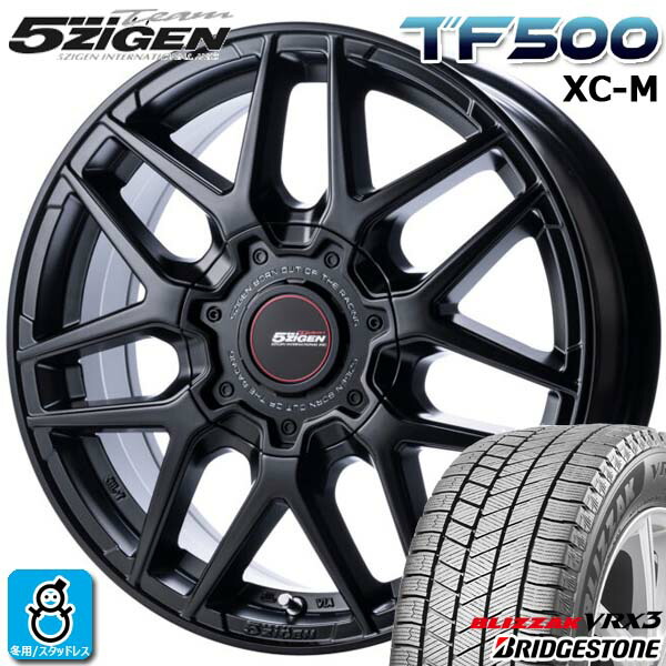【2023～2024年製】215/65R16 98Q ブリヂストン ブリザック VRX3 BRIDGESTONE BLIZZAK VRX3 新品 スタッドレスタイヤ ホイール4本セット 5ZIGEN TF500 XC-M 16インチ 6.5J 6H139.7 セミグロスブラック 組込み済 バランス調整済