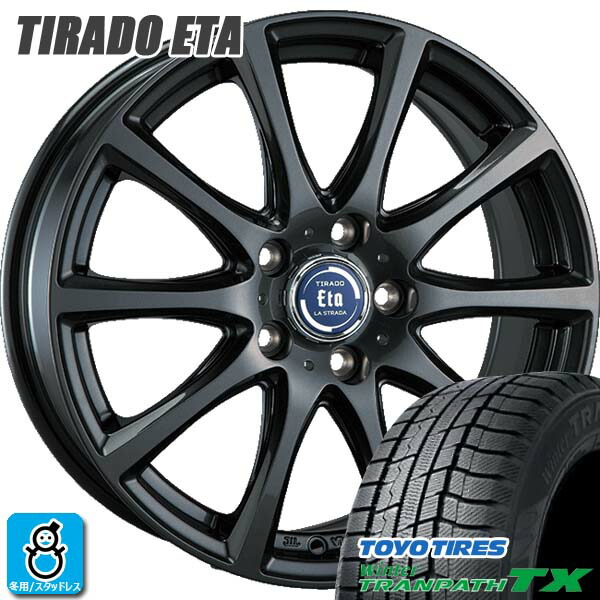 【2024～2025年製】225/55R18 98Q トーヨー ウィンタートランパス TX TOYO WINTER TRANPATH TX 新品 スタッドレスタイヤ ホイール4本セット 阿部商会 ティラード イータ 18インチ 5H114.3 グラファイトグレー 組込み済 バランス調整済