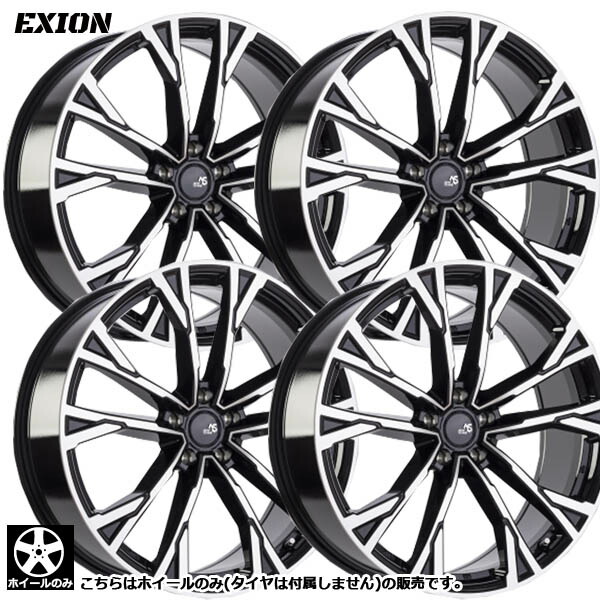 在庫あり 即納 ホイール単品 4本セット アウトストラーダ エクシオン AUTO STRADA EXION 18インチ 8.0J +38 5H114.3 グロスブラック＋マシニング ※タイヤは付属しません。｜オールドギア店