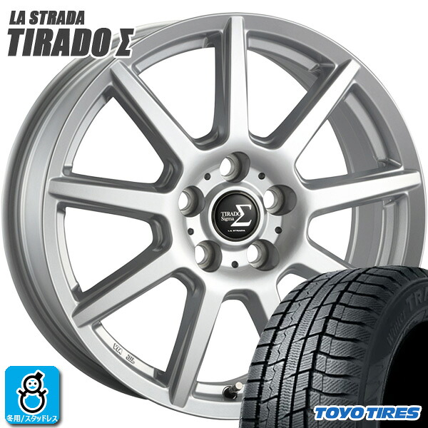 クラウンスポーツH36 【2024～2025年製】235/55R19 101Q トーヨー ウィンタートランパス TX 新品 スタッドレスタイヤ ホイール4本セット 阿部商会 ティラード シグマ Σ 19インチ 8.0J +40 5H114.3 R14球面 シルバー 組込み バランス調整済