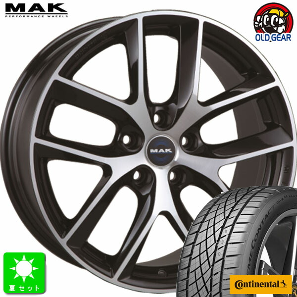 235/45R18 98Y XL コンチネンタル エクストリームコンタクト DWS06+ 新品 サマータイヤ ホイール4本セット MAK VOLTAGE ヴォルテージ 18インチ 8.5J 5H114.3 ブラックミラー 組込み済 バランス調整済 taiya