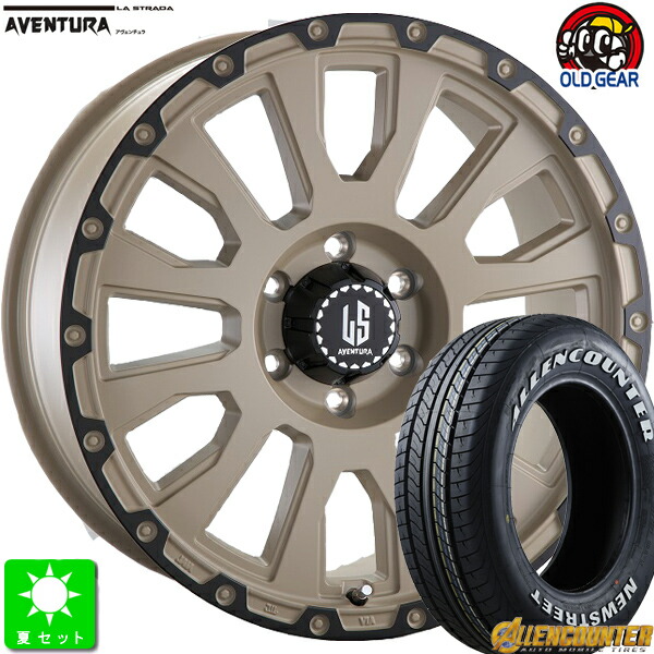 225/50R18C 107/105 オーレンカウンター Newストリート OG-20 ホワイトレター 新品 サマータイヤ ホイール4本セット ラ・ストラーダ アヴェンチュラ LA-STRADA AVENTURA 18インチ 7.5J 6H139.7 ソリッドデザート+ブラックアノダイズドリム taiya