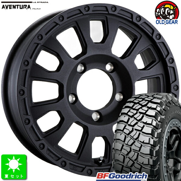 LT225/75R16 115/112Q LRE RBL BF Goodrich Mud-Terrain T/A KM3 新品 サマータイヤ ホイール4本セット ラ・ストラーダ アヴェンチュラ LA-STRADA AVENTURA 16インチ 5.5J 5H139.7 リンクルブラック taiya
