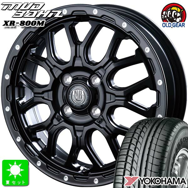 165/55R14C 95/93Nヨコハマ パラダ PARADA PA03新品 サマータイヤ ホイール4本セットインターミラノ マッドバーン XR-800M 14インチ 4.5J 4H100MBK/PP組込み済 バランス調整済 taiya｜オールドギア店