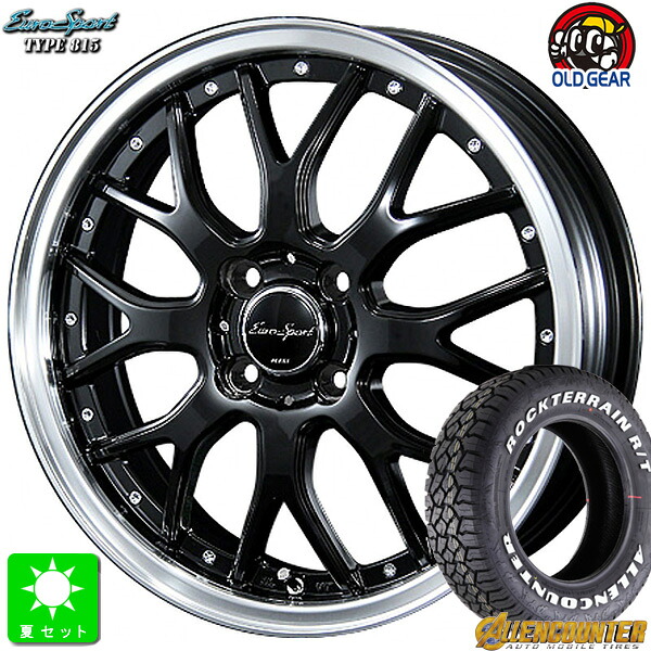 215/65R16 オーレンカウンター ロックテレーン R/T ホワイトレター 新品 サマータイヤ ホイール4本セット BLEST ユーロスポーツ タイプ 815 16インチ 6.0J 4H100 グロスブラック 組込み済 バランス調整済 taiya