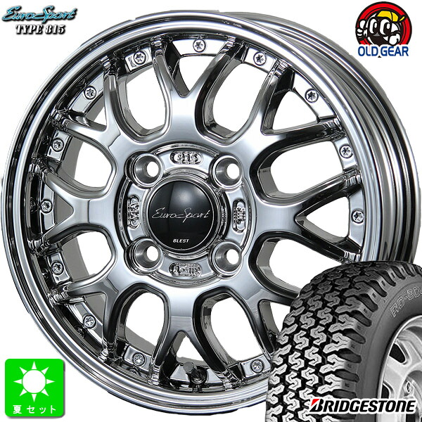 145/80R12 80/78(145R12 6PR) ブリヂストン BRIDGESTONE RD-604V 新品 サマータイヤ ホイール4本セット BLSET ユーロタイプ815 12インチ 4.00B 4H100 スパッタリング 組込み済 バランス調整済 taiya