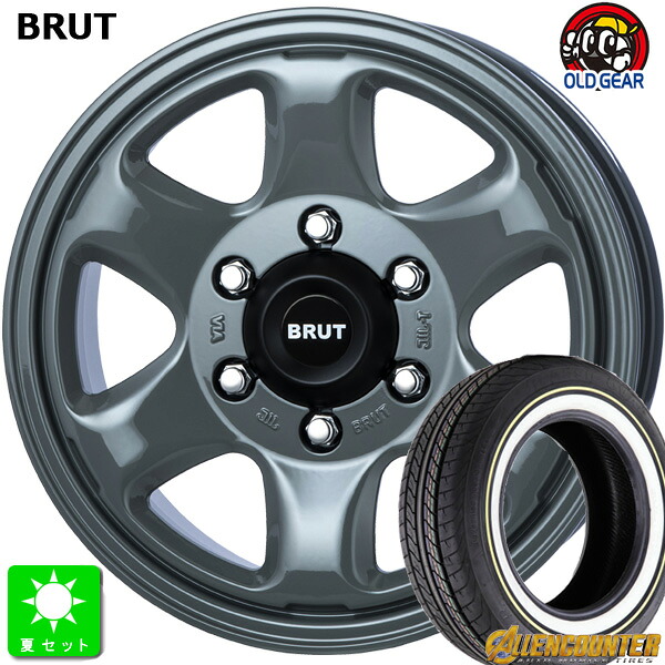 215/65R16C 109/107オーレンカウンター クラシックオーバル ホワイトリボン新品 サマータイヤ ホイール4本セットブルート BRUT BR-4416インチ 6.5J 6H139.7コンクリート taiya｜オールドギア店