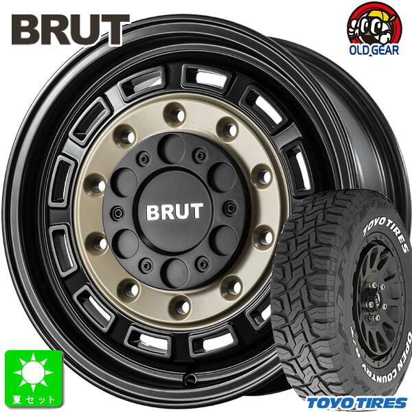 215/65R16C 109/107 トーヨー オープンカントリー R/T ホワイトレター 新品 サマータイヤ ホイール4本セット ブルート BRUT BR-70 16インチ 6.5J 6H139.7 ベージュブラック 組込み済 バランス調整済