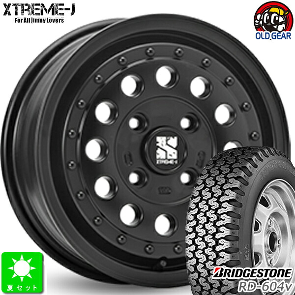 165/80R14 97/95(165R14 8PR) ブリヂストン RD-604V 新品 サマータイヤ ホイール4本セット MLJ XTREME-J RUGGED ラギッド 14インチ 5.0J 4H114.3 サテンブラック JWL-T規格 taiya